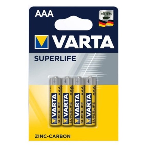 Zestaw baterii cynkowo-węglowe VARTA Superlife R03 AAA (Zn-C; x 4) - 1013695