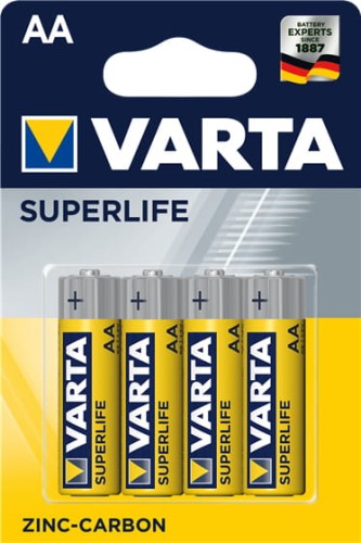 Zestaw baterii cynkowo-węglowe VARTA Superlife R6 AA (Zn-C; x 4) - 1013693
