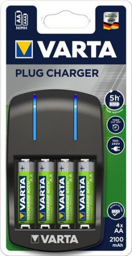 Ładowarka VARTA + 4x AA 2100MAh PLUG 4x AA/AAA - 720636