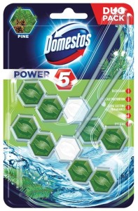 DOMESTOS Power 5 kostka zapachowa do WC Pine 2x55g