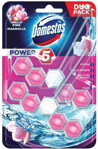 DOMESTOS Power 5 Kostka zapachowa do WC Pink 2x55g - 822311