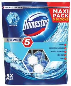 DOMESTOS Power5 Kostka zapachowa do WC Ocean 5x55g