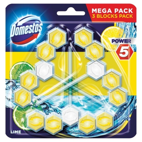 DOMESTOS Power 5 Kostka zapachowa do WC Lime 3x55g - 822324