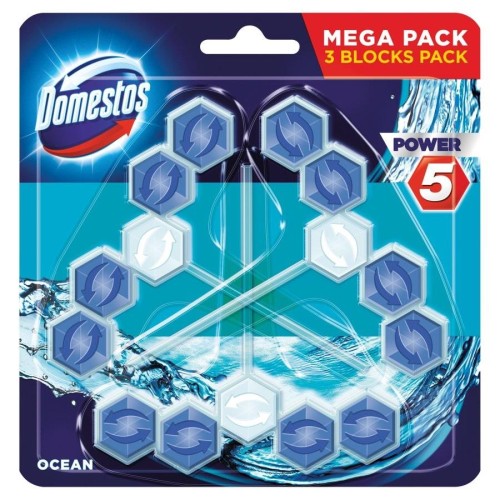 DOMESTOS Power 5 Kostka zapachowa do WC Ocean 3x55g - 822274