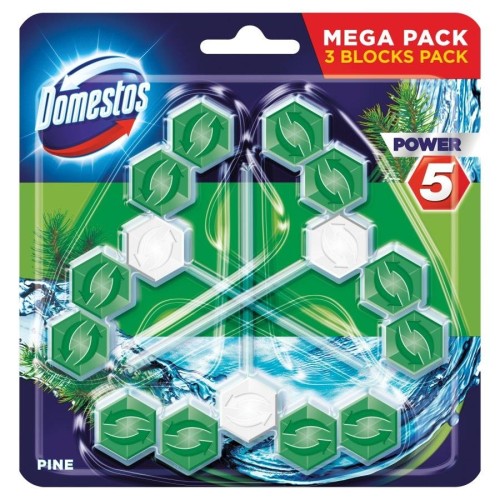 DOMESTOS Power 5 Kostka zapachowa do WC Pine 3x55g - 822275
