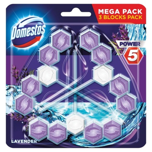 DOMESTOS Power 5 Kostka zapachowa WC Lavender 3x55g - 1015800