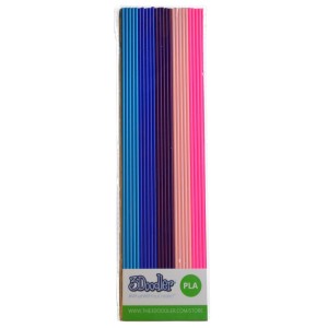 Zestaw wkładów 3Doodler PL-MIX9 (PLA; 3 mm; Błękitny, fioletowy, niebieski, Pink, Purpurowy)