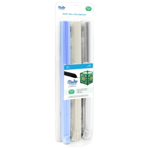 3DOODLER CREATE I PRO FILAMENT PLA 3MM, 75 SZTUK, 3 KOLORY (NIEB/PRZEZR/BIA), PL-CLEAR-75 - 907221