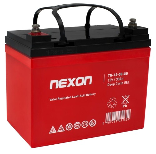 NEXON AKUMULATOR ŻELOWY GEL 12V 38AH LONG LIFE (12L) GŁĘBOKIEGO ROZŁADOWANIA I PRACY CYKLICZNEJ BEZOBSŁUGOWY, SZCZELNY - 1189169