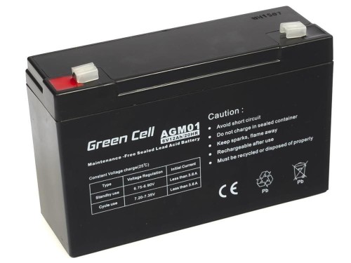 GREEN CELL AKUMULATOR ŻELOWY AGM01 6V 12AH - 958595