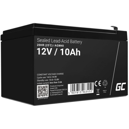 GREEN CELL AKUMULATOR ŻELOWY AGM48 12V 10AH - 958617