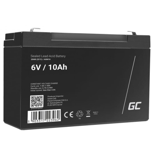 GREEN CELL AKUMULATOR ŻELOWY AGM16 6V 10AH - 1135673