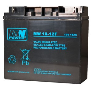 Akumulator MPL MW POWER MW 18-12F kwasowo-ołowiowy AGM bezobsługowy 12 V 18 Ah Czarny