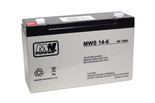 Akumulator MPL VRLA  MWS 14-6 (6V/14Ah, 1.75KG T1/F1) - 1135755
