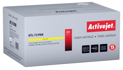 Toner Activejet ATL-71YNX (zamiennik Lexmark 71B2HY0; Supreme; 3500 stron; żółty) - 1130019