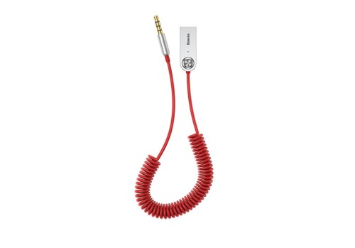 BASEUS ADAPTER AUDIO BLUETOOTH 5 USB AUX CZERWONY - 1345462