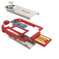 BASEUS ADAPTER AUDIO BLUETOOTH 5 USB AUX CZERWONY - 1345465