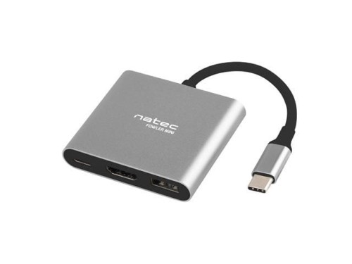 Hub USB Natec Fowler Multi Port mini USB-C PD, USB 3.0, HDMI 4K - 786102