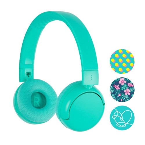 Słuchawki z mikrofonem BuddyPhones POP Turkus Bluetooth dla nastolatków 85/94dB - 968736