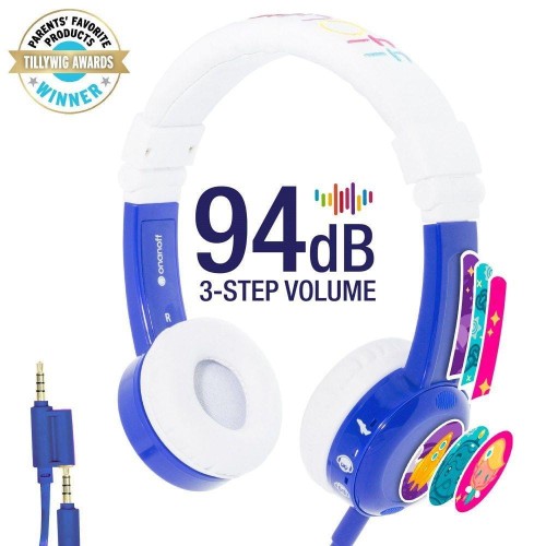 Słuchawki z mikrofonem BuddyPhones InFlight Blue dla dzieci 75/85/94dB - 968745