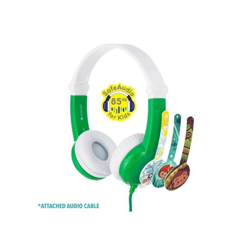 Słuchawki z mikrofonem BuddyPhones Connect Green dla dzieci 85dB - 968751