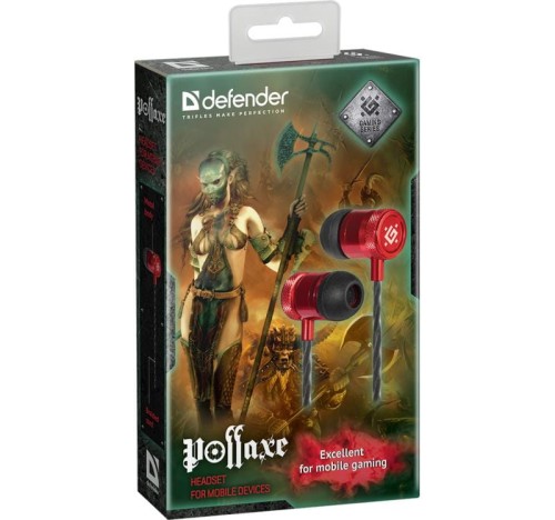 Słuchawki z mikrofonem Defender POLLAXE douszne gaming czarno-czerwone - 968850