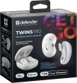 Słuchawki z mikrofonem Defender TWINS 910 bezprzewodowe Bluetooth TWS białe - 1368384