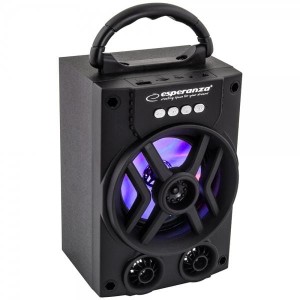 Głośnik Bluetooth Esperanza Rhythm EP130 FM LED czarny