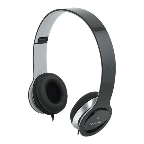Słuchawki z mikrofonem LogiLink HS0028 stereo HQ, czarne - 969261