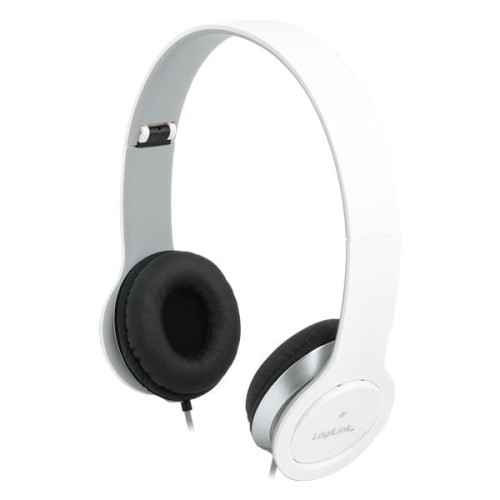 Słuchawki z mikrofonem LogiLink HS0029 stereo HQ, białe - 969262