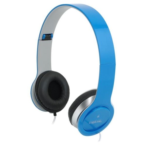 Słuchawki z mikrofonem LogiLink HS0031 stereo HQ, niebieskie - 969264
