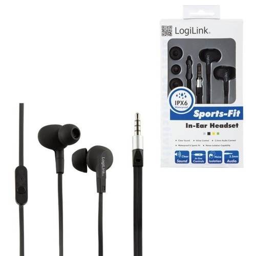 Słuchawki z mikrofonem HS0042 LogiLink czarne - 969269