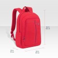 Plecak do notebooka 15,6" RivaCase Alpendorf czerwony, z materiału wodoodpornego - 1140347
