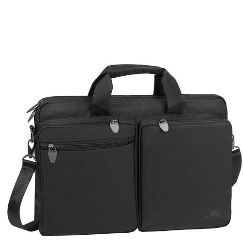 Torba do notebooka 16" RivaCase Tiergarten czarna, z materiału wodoodpornego - 1190295