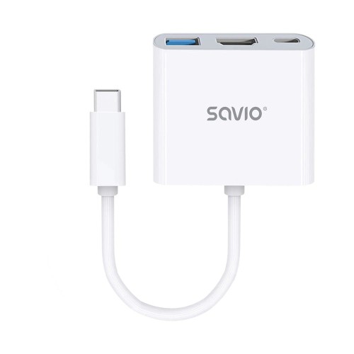 Hub USB SAVIO AK-48 USB Typ C – HDMI, USB 3.0, PD - 1065290