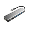 Stacja dokująca Silicon Power Boost SU20 7 w 1 USB/USB-C/HDMI/SD/MicroSD Szary - 1055539