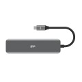 Stacja dokująca Silicon Power Boost SU20 7 w 1 USB/USB-C/HDMI/SD/MicroSD Szary - 1055540