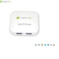 Hub USB Techly IUSB3-HUB4-WH 4 porty 3.0 Super Speed, biały - 1366831