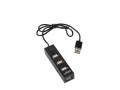 Hub USB 2.0 UGO UHU-1011 4-portowy aktywny czarny - 1367091