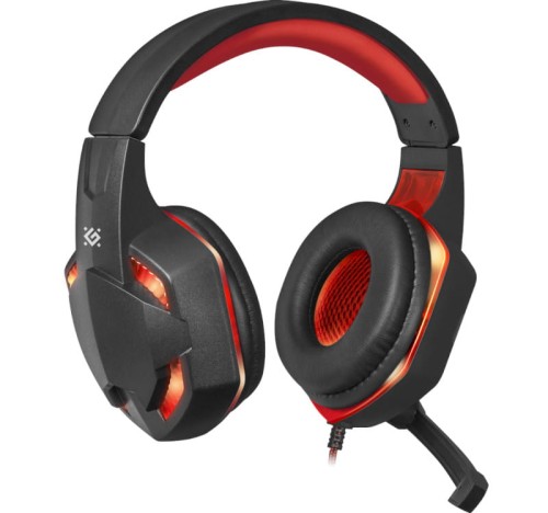 Słuchawki z mikrofonem Defender WARHEAD G-370 podświetlane Gaming + GRA czarno-czerwone - 1030250