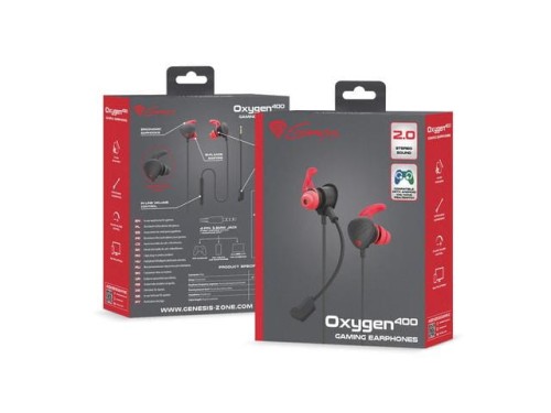Słuchawki z mikrofonem Genesis Oxygen 400 Gaming dokanałowe czarne - 675763