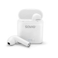 Słuchawki bezprzewodowe z mikrofonem Savio TWS-01 Bluetooth białe - 1192724