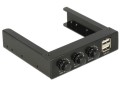 Frontpanel Delock  3.5" 2x USB 2.0 + 3x kontroler obrotów wentylatorów - 970049