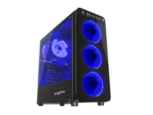 Obudowa Genesis Irid 300 ATX Midi z oknem, USB 3.0 niebieskie podświetlenie - 677348