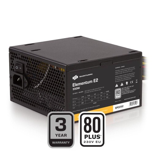 Zasilacz SilentiumPC Elementum E2 550W ATX 120mm 80+ Spraw >88% bulk - 677627
