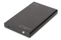 Obudowa DIGITUS USB 2.0 na dysk SSD/HDD 2.5" SATA II, 9.5/7.5 mm, aluminiowa - 1017279