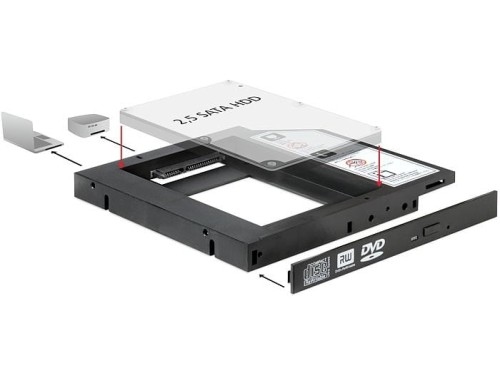 Adapter Delock ramka 5,25”>HDD2,5” SLIM SATA (SSD 22pin) - 678893