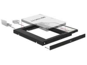 Adapter Delock HDD Ramka 5.25"->2.5" SLIM 9.5MM ( HDD w miejsce CD/DVD w notebooku)
