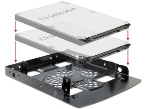 Adapter Delock HDD sanki-szyna 3,5"->2x2,5"