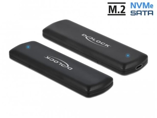 Obudowa na dysk Delock SSD zewnętrzna M.2 NVME PCIE/SATA USB type-C 3.1 Gen 2 beznarzędziowa czarna - 970720